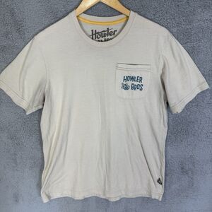 Howler‎ Bros Shirt Mens Medium Beige Graphic Tee Short Sleeve Paradise